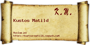 Kustos Matild névjegykártya